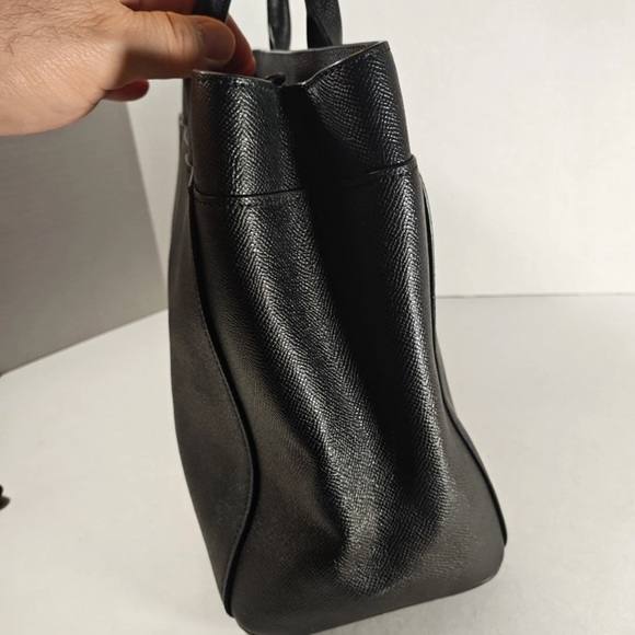 Coach Black Casey Tote Bag Crossgrain Leather Cowhide Shoulder Bag - Picture 7 of 8